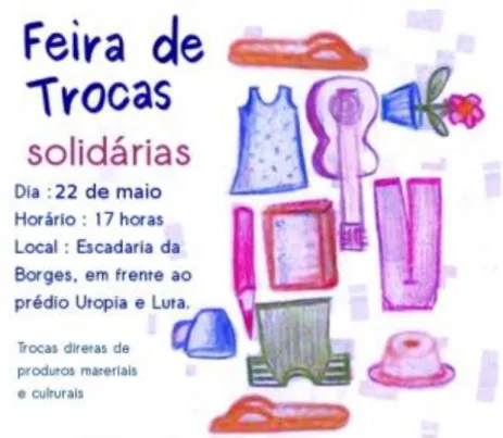 Figura 6  –  Cartaz original de Feiras de Trocas Solidárias Porto   Alegre-RS 