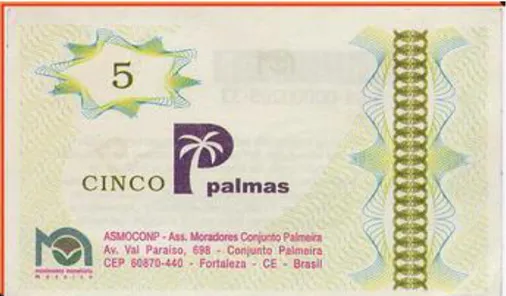 Figura 8 – Palmas, moeda social do Banco Palmas  –  Fortaleza-CE. 