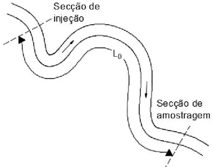 Figura 4 - Exemplo do trecho de um rio para utilização de traçadores. 