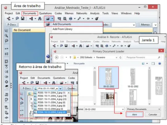 FIGURA 4- ADICIONANDO DOCUMENTOS AO PROJETO 