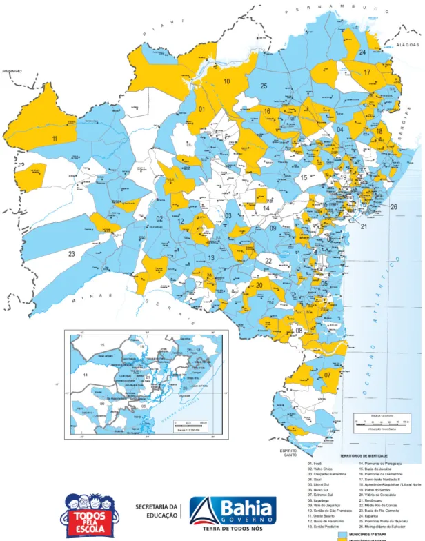 Figura 1: Mapa de distribuição dos municípios parceiros do Pacto (2011) 