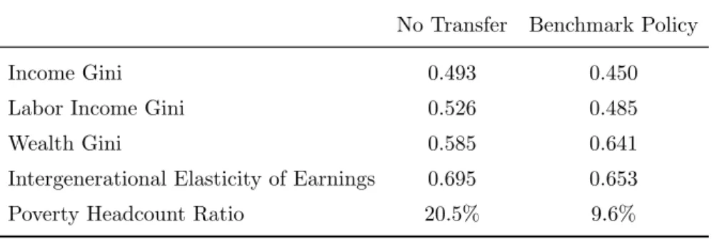 Table 8: Poverty and Inequality Outcomes