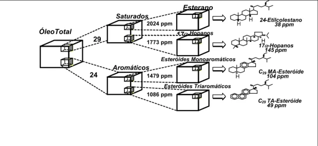 Figura 2.7. Exemplo da composição de óleo pouco biodegradado dos EUA. 