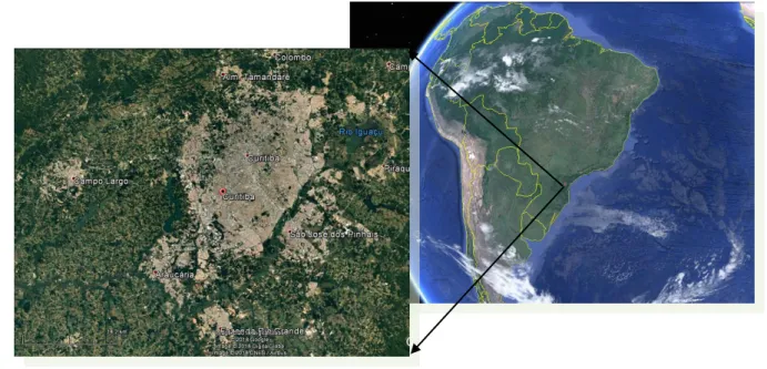Figura 5 - Localização geográfica de Curitiba. 