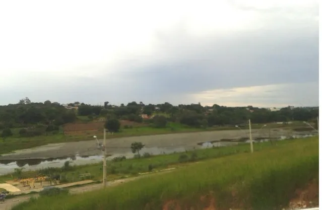 Figura 6: Vista da Lagoa da Bagagem em 23 de agosto de 2014, após a explosão populacional da elódea