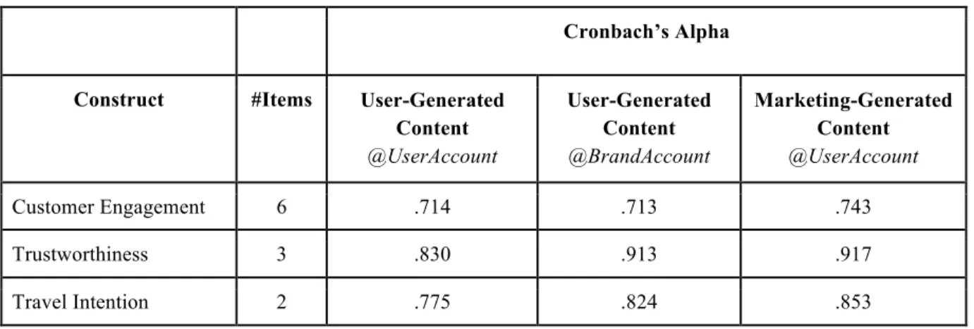 TABLE 6 Cronbach's Alphas for Constructs used 