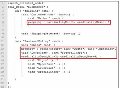 Figura 15. Trecho da especificação PL-AOVgraph de ECommerce 