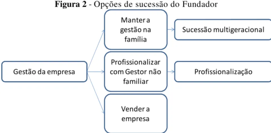 Figura 2 - Opções de sucessão do Fundador 