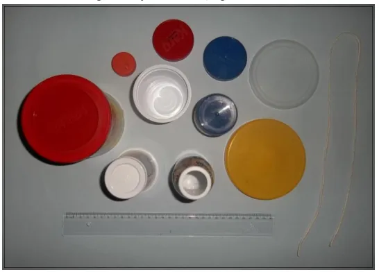 Figura 2: Objetos circulares, régua e barbante 