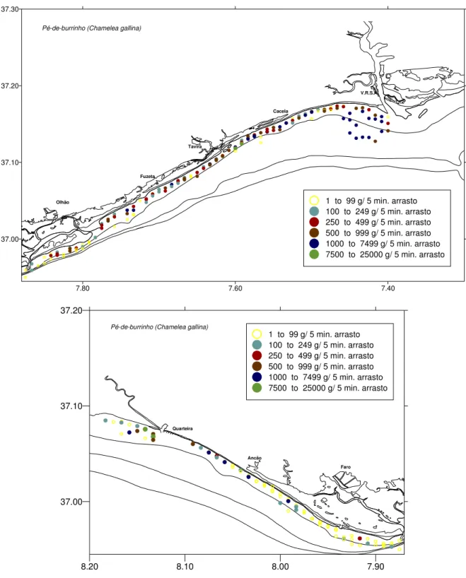 Figura 8 – Distribuição e rendimento médio da pesca de pé-de-burrinho na zona Sul   (Junho 2014)