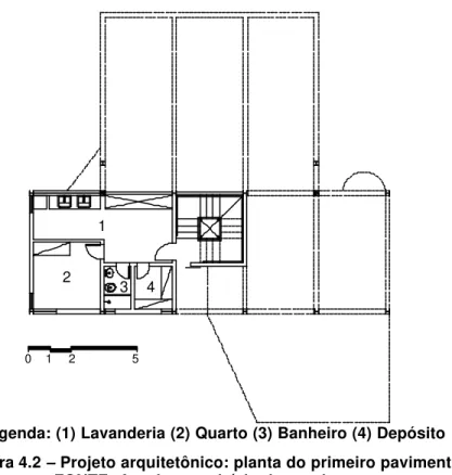 Figura 4.3 – Projeto arquitetônico: planta do segundo pavimento  FONTE: Arquivo escritório de arquitetura 