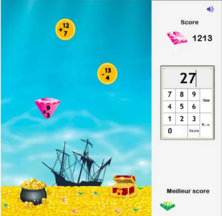 Figure 9 Arithmetic game “trésor”  Get endorsements 