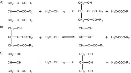 Figura 3.11 – Mecanismo simplificado da transesterificação metílica do óleo de girassol