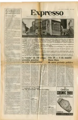 Fig. 21 Capa do Expresso referente ao mês de Setembro de 1974