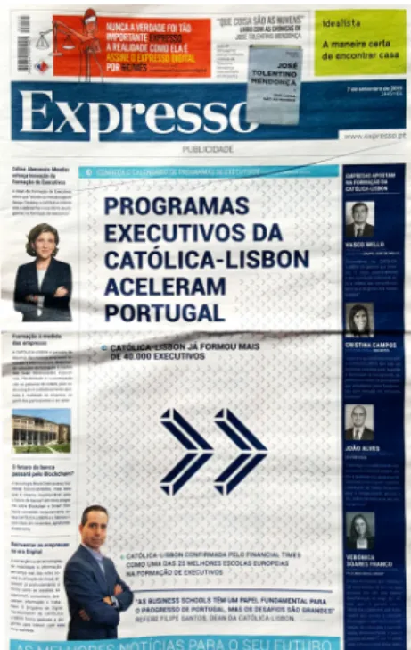 Fig. 27 Primeira capa do jornal Expresso