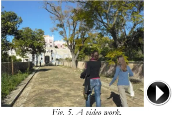 Fig. 3. Presentation of group work concerning the study of  Gulbenkian garden. 