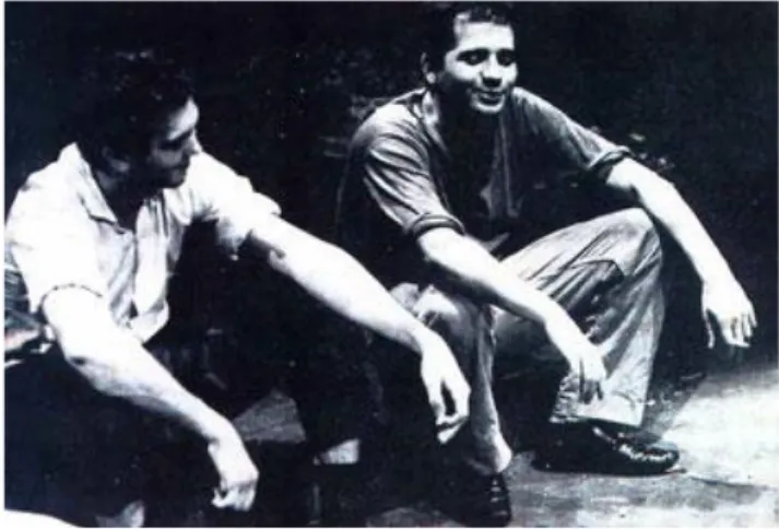 Figura 9: Atores que encenaram Dois perdidos numa noite suja. À esquerda, Berilo Faccio representando  Tonho e à direita, Plínio Marco como Paco