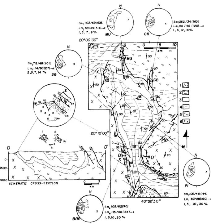 Fig.  5. Geologic-structural  map  of the  Moeda  Syncline  (modified  after  Dorr,  1969)