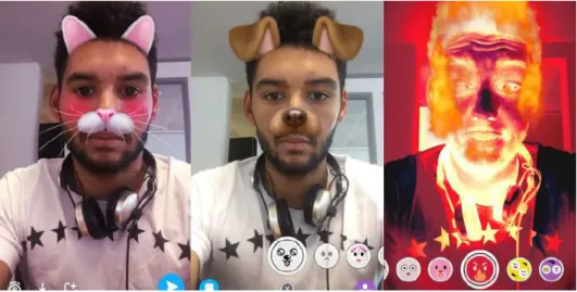 Figure 20 -  Example of sensor based AR results. Adapted from “Technology Behind Snapchat and Instagram  Face Filters” by Elina (2017)