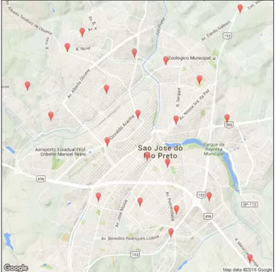 Figure 2: Potential locations - S˜ao Jose do Rio Preto, SP