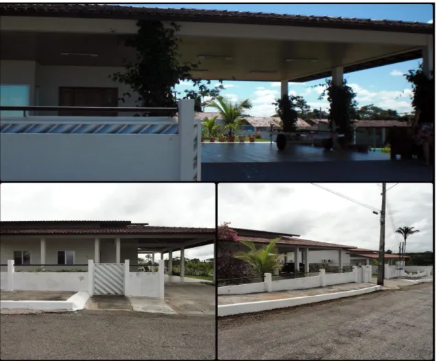 Figura 2 - Vila Ararigbóia. Foto da parte de cima: casa do general. Fotos da parte de baixo: casas  de oficiais superiores