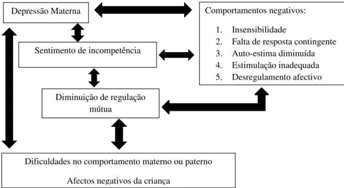 Figura 1. Efeitos da depressão materna na interacção mãe-bebé (adaptado de Cohen-Solal &amp; 