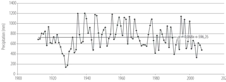 Fig. 4. october precipitation time series.