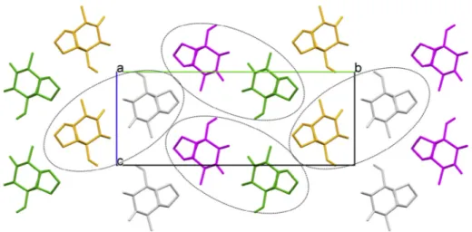 Fig. 9. Partial packing of 9 showing the infinite double-chain parallel to [1 0 0]