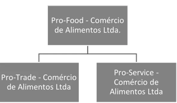 Figura 2 – Organograma da estrutura do Grupo Pro Food no momento de sua constituição 
