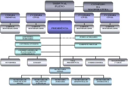 Gráfico 13: Organograma do Poder Judiciário do RN  Fonte: Tribunal de Justiça do RN, 2012 - Fonte secundária  