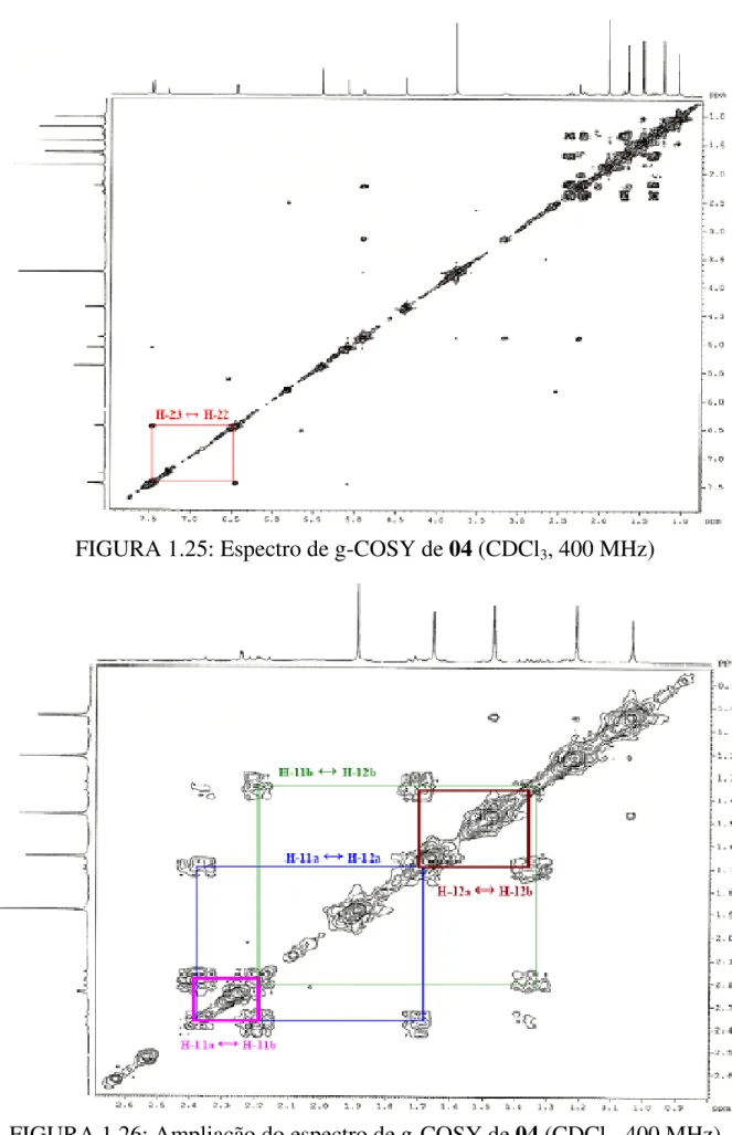 FIGURA 1.25: Espectro de g-COSY de 04 (CDCl 3 , 400 MHz) 