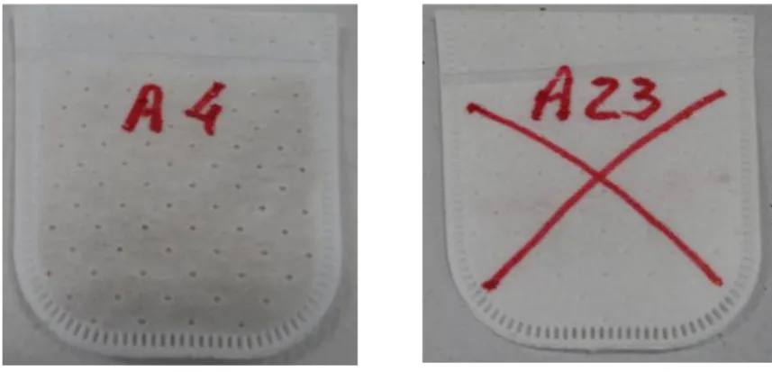 FIGURA  3.6-  Filtros  F57  (saquinhos)  contendo  amostra  selada,  utilizados  no  teste de digestibilidade