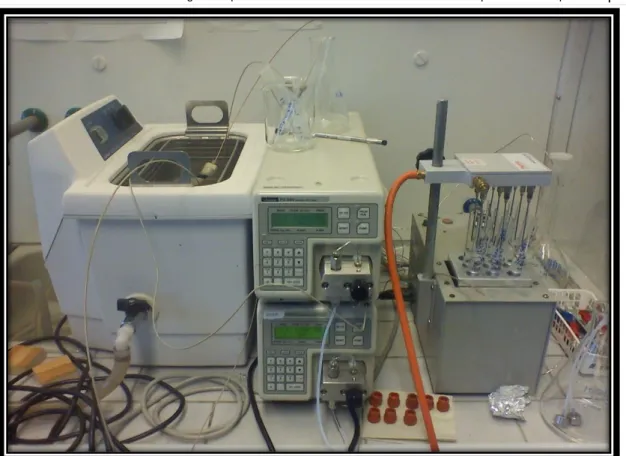 Figure 13 – Ultrasonic bath and nitrogen evaporator. 