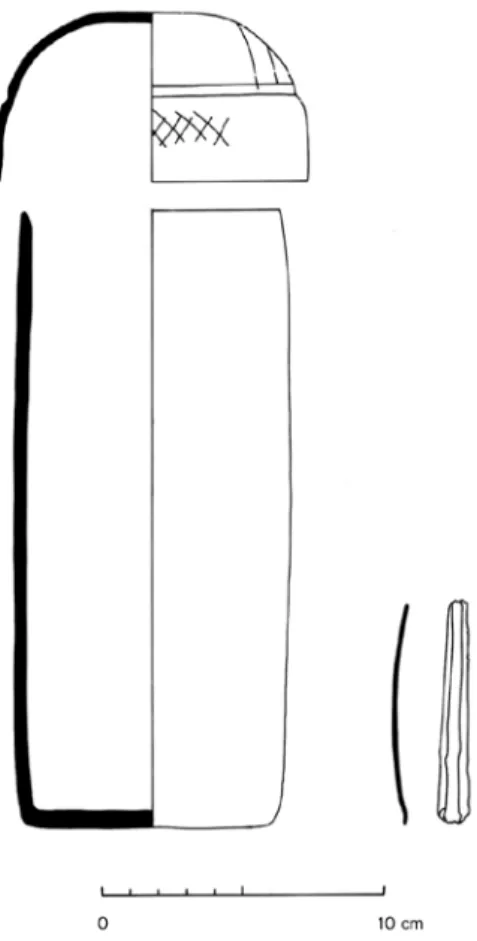 Ilustración 1. Ofrenda EB9A-1. Izquierda vaso del tipo Cueros y cuenco-tapadera. 