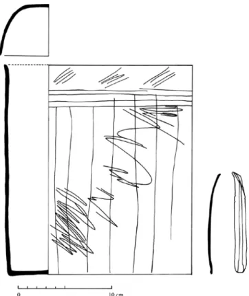 Ilustración 5. Ofrenda EB9D-1. Izquierda, vaso del Tipo Reforma (Vaso 1) y cuenco- cuenco-tapadera