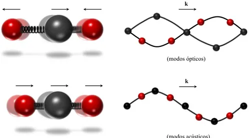 Figura 1.11: Nos modos acústicos, dois átomos de um mesmo sítio da rede de Bravais vibram com uma ligeira diferença de fase