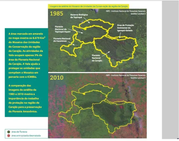 Figura 2: Unidades de conservação ambiental Carajás. Fonte: VALE (2012).  