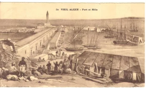 Figure 2.18La port d'Alger en 1830 (la darse turque)   Source : Le port d'Alger, Laye Yves, p 82