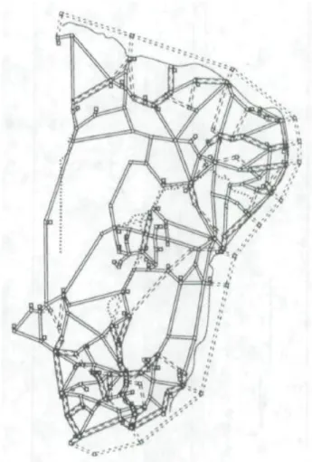 Figure 3 –Example of a network in STAN (Crainic et al., 1990) 