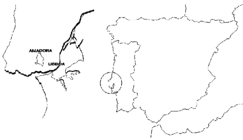 Figura 1 - Localização do município da Amadora. Fonte Carta Arqueológica da Amadora, 1999