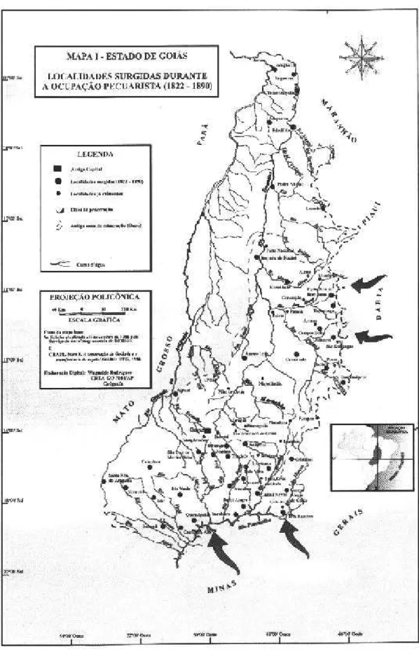 Figura 07 – Localidades surgidas durante a ocupação pecuarista (1822-1890)  