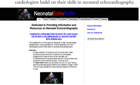 Figure 3 - Neonatal Echo Skills website 