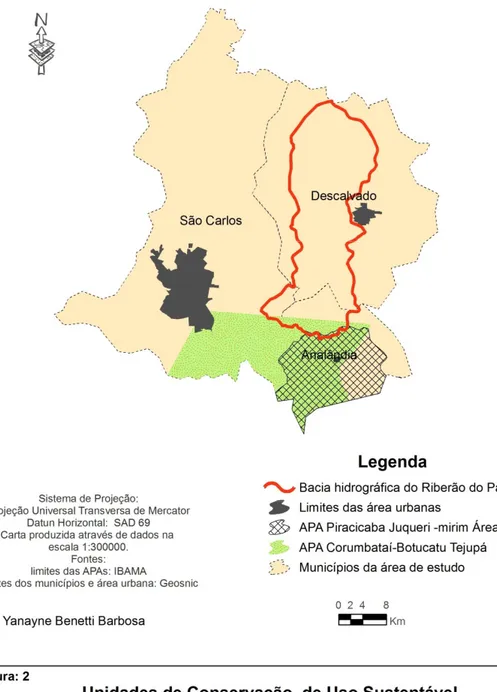Figura  2-  Unidades  de  conservação  de  uso  Sustentável  na  Bacia    hidrográfica  do  Ribeirão do Pântano