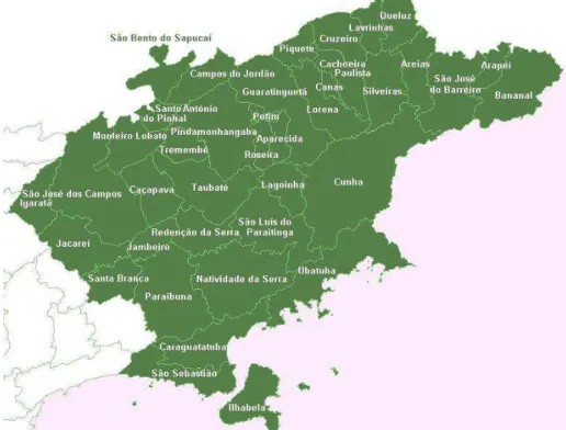 Figura 1  – Região Metropolitana do Vale do Paraíba 