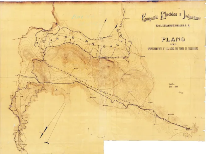 Figure 15. Zone d’irrigation de la Compañía Eléctrica e Irrigadora en el Estado de Hidalgo
