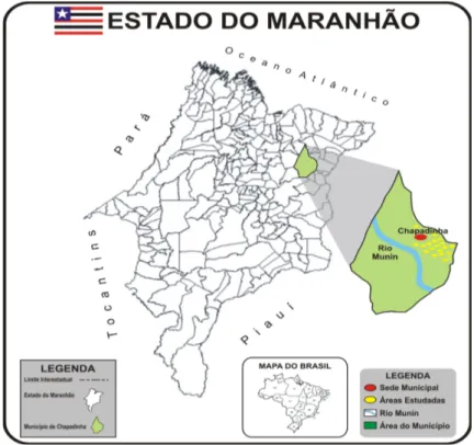 Figura 2 – Área de abrangência das Escolas do Campo investigadas 