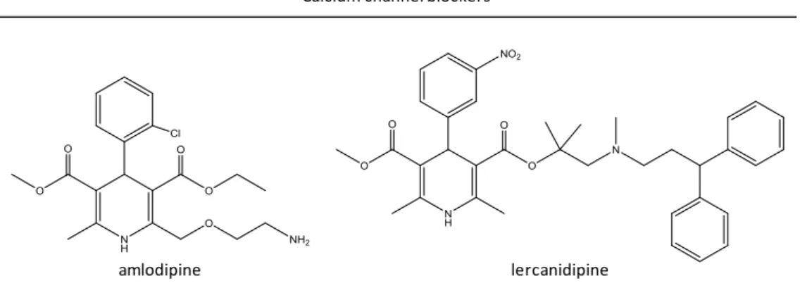 Figure 6. Calcium channel blocker molecules with interest to this study 