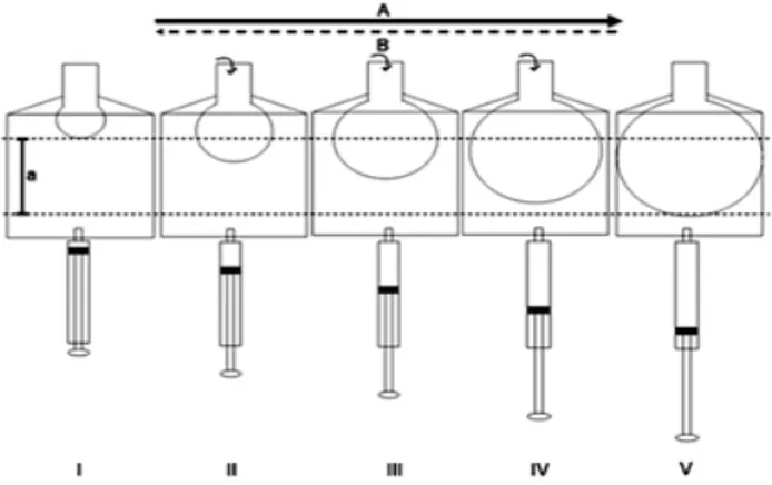 Figura 6 Modelo representativo do suporte ventilatório  mecânico artificial (seringas superiores)