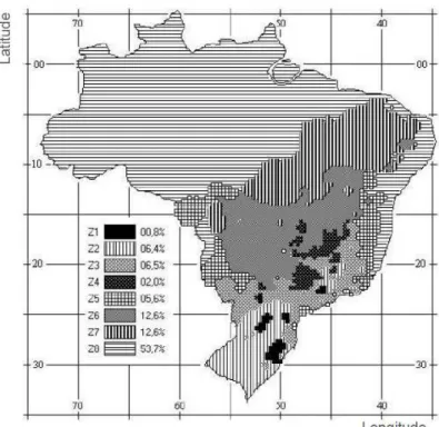 Figura 2.4 - Zoneamento Bioclimático Brasileiro  Fonte: NBR 15220-3 (ABNT, 2005) 