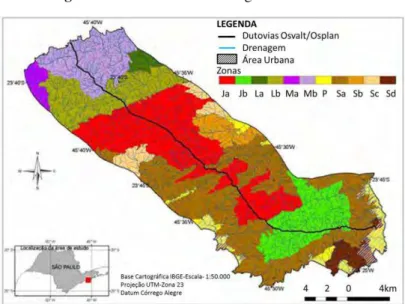 Figura 7- Carta de zoneamento geoambiental da faixa de dutos Osplan/Osvat  